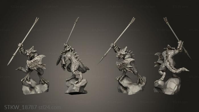 Military figurines (SAURUS WITH SPEAR, STKW_18787) 3D models for cnc