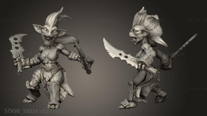 Military figurines (Goblin Female, STKW_18816) 3D models for cnc