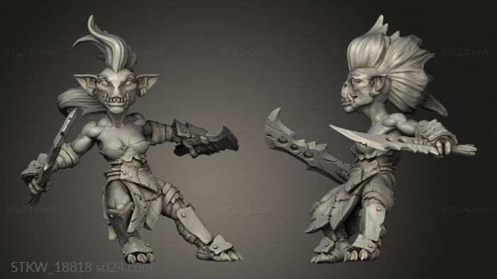 Military figurines (Goblin Female, STKW_18818) 3D models for cnc