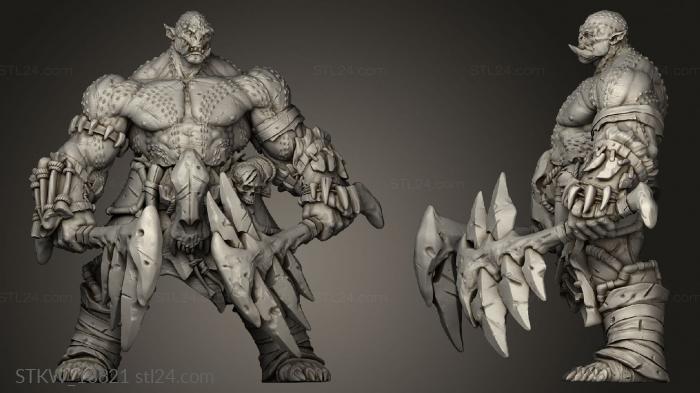 Military figurines (Orc Champion Champion, STKW_18821) 3D models for cnc