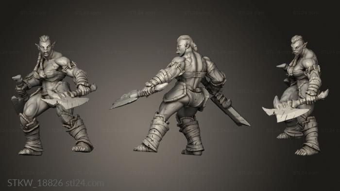 Military figurines (Orc Female Unit a2, STKW_18826) 3D models for cnc