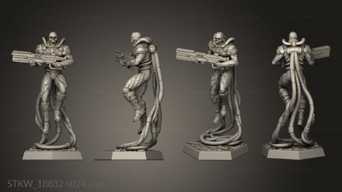 Military figurines (Savage Outbreak in Space Enemies Skeleton Trooper, STKW_18832) 3D models for cnc