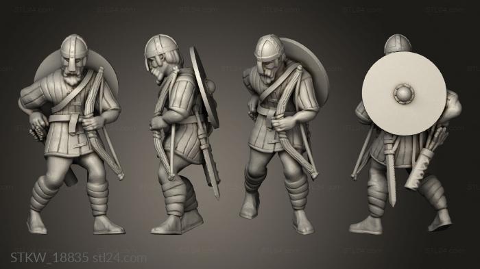 Military figurines (Saxon Archer, STKW_18835) 3D models for cnc