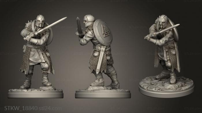 Military figurines (Saxon Invaders Swordsman, STKW_18840) 3D models for cnc