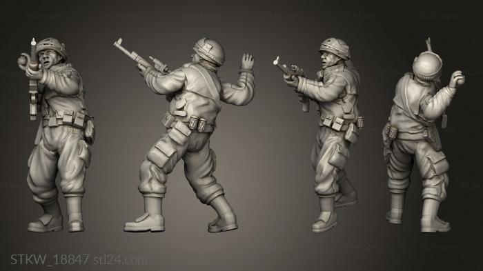 Статуэтки военные (Солдат с гранатой стоит, STKW_18847) 3D модель для ЧПУ станка