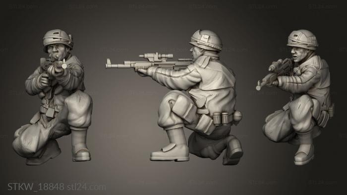 Статуэтки военные (Огонь по колену солдата, STKW_18848) 3D модель для ЧПУ станка