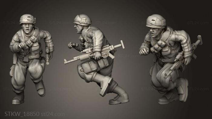Статуэтки военные (Солдат бежит, STKW_18850) 3D модель для ЧПУ станка