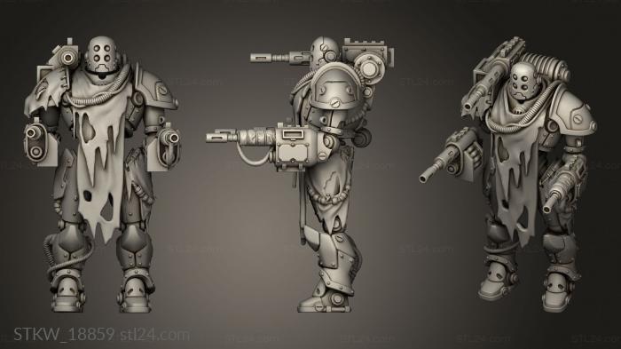 Military figurines (Scavenger Droitex Robot Back Machine Gun, STKW_18859) 3D models for cnc