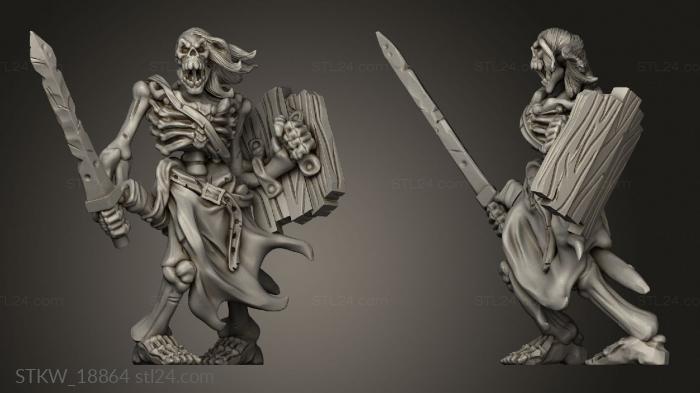 Military figurines (Retro Crusade Skeleton, STKW_18864) 3D models for cnc