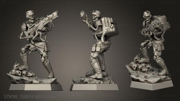 Military figurines (Tattered Trooper, STKW_18874) 3D models for cnc