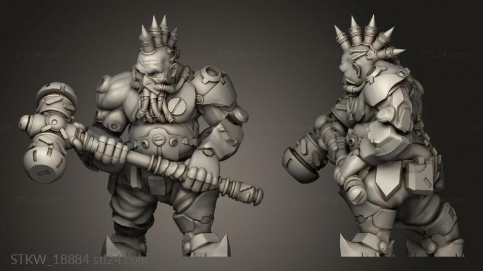Military figurines (Furious Berserkers Go, STKW_18884) 3D models for cnc