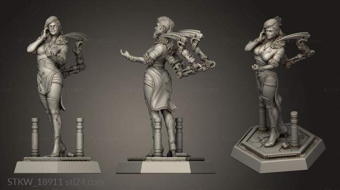 Статуэтки военные (Адель Роковая Женщина, STKW_18911) 3D модель для ЧПУ станка
