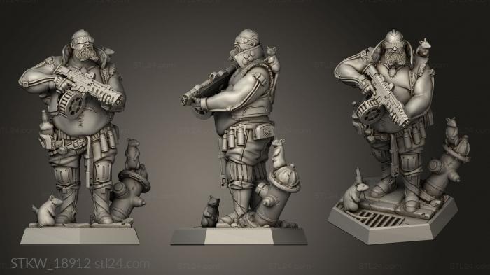 Military figurines (Fat Rat Jonny, STKW_18912) 3D models for cnc