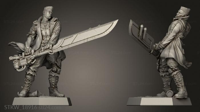 Статуэтки военные (Бастер Воин Со Свалки, STKW_18916) 3D модель для ЧПУ станка