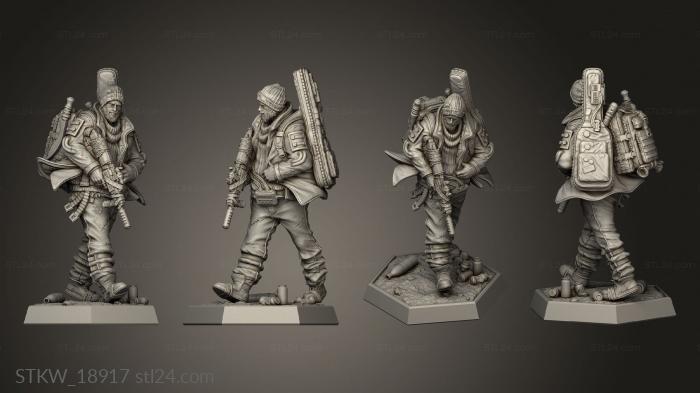Military figurines (Hob Survivalist Hipster, STKW_18917) 3D models for cnc