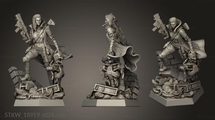 Military figurines (Sarah Robot Hunter, STKW_18919) 3D models for cnc