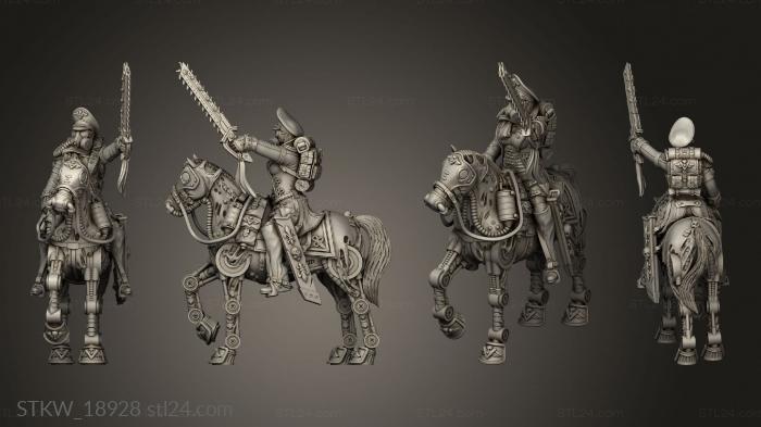 Military figurines (scifi girls Angela Himmer Mounted Horse, STKW_18928) 3D models for cnc
