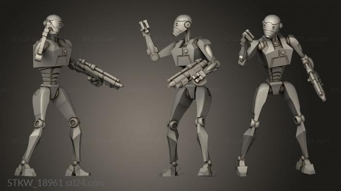 Military figurines (Commando Droids leader, STKW_18961) 3D models for cnc