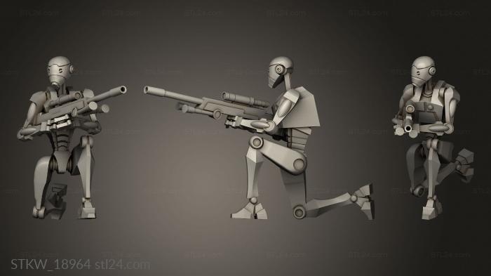 Статуэтки военные (Дроиды-коммандос-снайперы, STKW_18964) 3D модель для ЧПУ станка