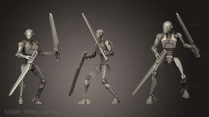 Military figurines (Commando Droids sword, STKW_18965) 3D models for cnc