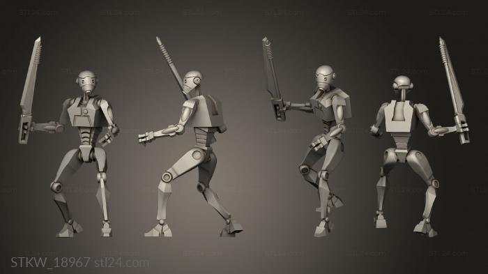 Military figurines (Commando Droids sword, STKW_18967) 3D models for cnc