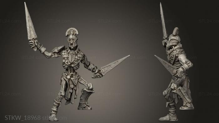 Military figurines (Scythrian Raised Warrior, STKW_18968) 3D models for cnc
