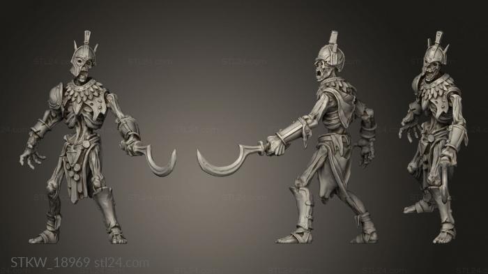 Military figurines (Scythrian Raised Warrior, STKW_18969) 3D models for cnc