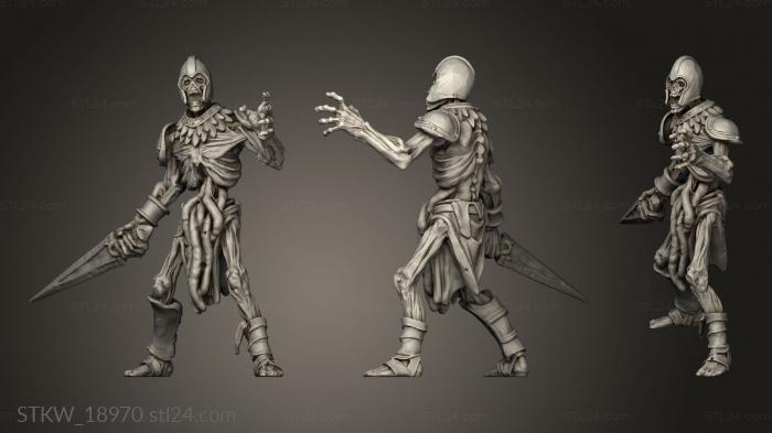 Military figurines (Scythrian Raised Warrior, STKW_18970) 3D models for cnc