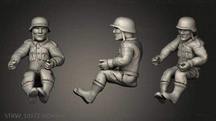 Military figurines (Pilote wehrmacht, STKW_18972) 3D models for cnc