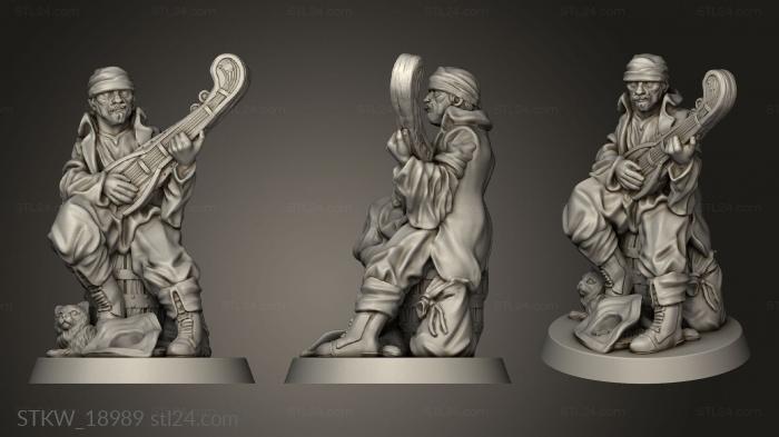 Military figurines (Simple Bard, STKW_18989) 3D models for cnc