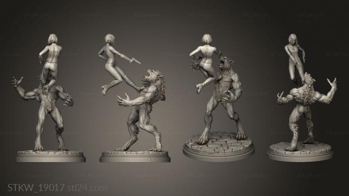 Military figurines (Selene and Lycan from Underworld, STKW_19017) 3D models for cnc