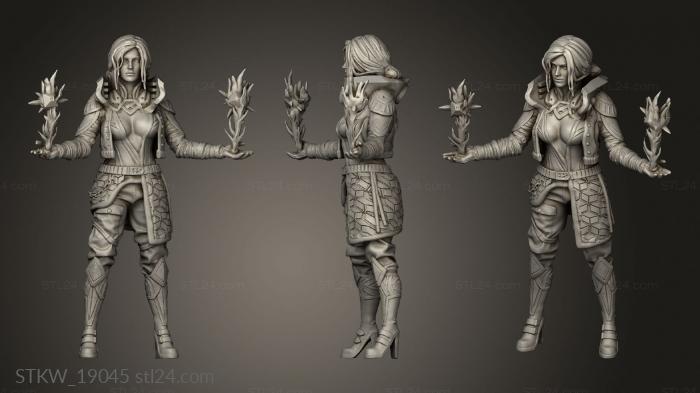 Military figurines (CYBER SORCERESS TRISS DATA MAGE, STKW_19045) 3D models for cnc