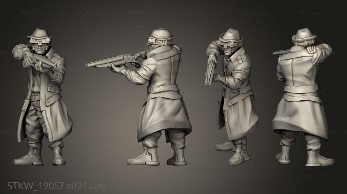Military figurines (PSYCHO DETECTIVE AIMING, STKW_19057) 3D models for cnc