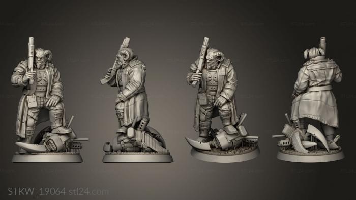 Military figurines (SAMURAI STANDBY STANDING, STKW_19064) 3D models for cnc