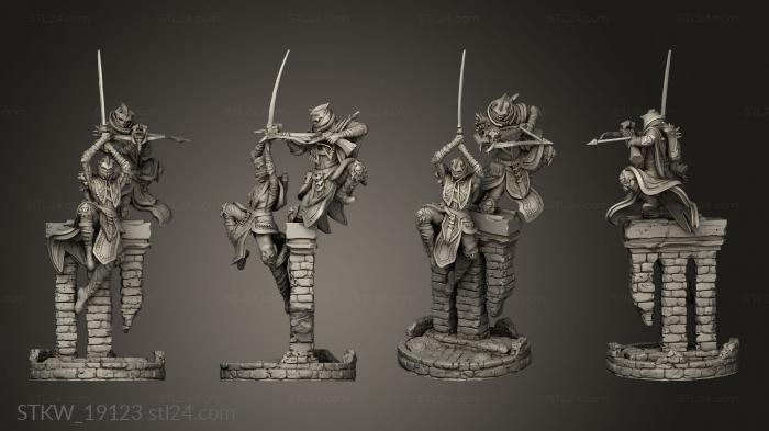 Military figurines (Shadow Blades Female, STKW_19123) 3D models for cnc