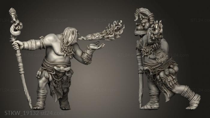 Military figurines (Shaman, STKW_19132) 3D models for cnc