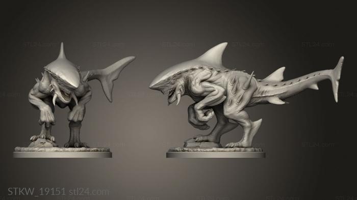 Military figurines (Sharkasaurus Dragon, STKW_19151) 3D models for cnc