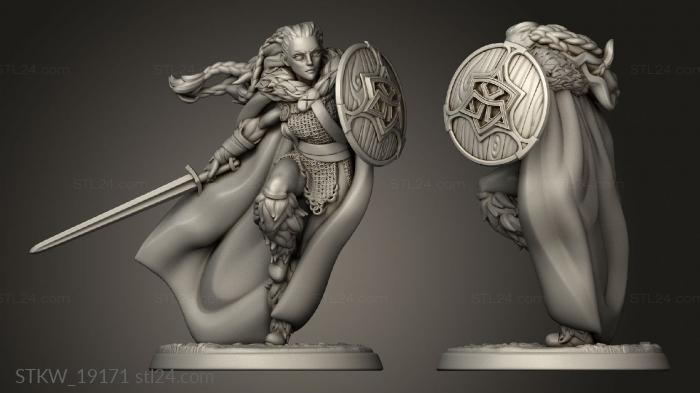 Military figurines (Shield Maiden, STKW_19171) 3D models for cnc