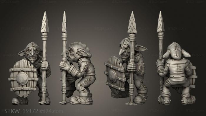 Military figurines (Goblin Spear, STKW_19172) 3D models for cnc