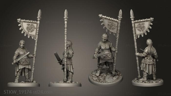 Military figurines (Gjermundbu Shieldmaiden banner, STKW_19174) 3D models for cnc