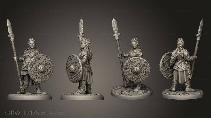 Military figurines (Shieldmaiden, STKW_19175) 3D models for cnc