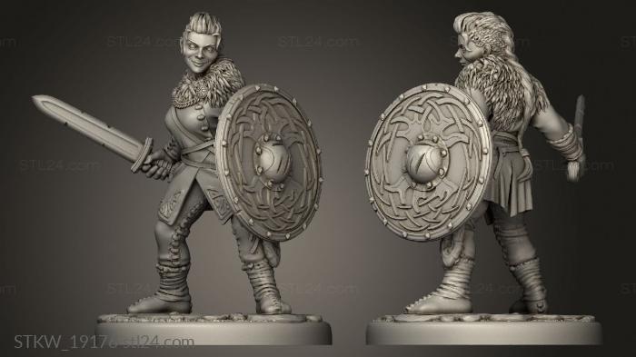 Military figurines (Shieldmaiden, STKW_19176) 3D models for cnc