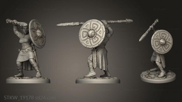 Military figurines (Shieldmaiden, STKW_19178) 3D models for cnc