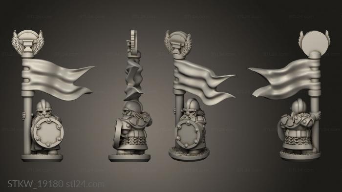 Military figurines (Shields banner, STKW_19180) 3D models for cnc