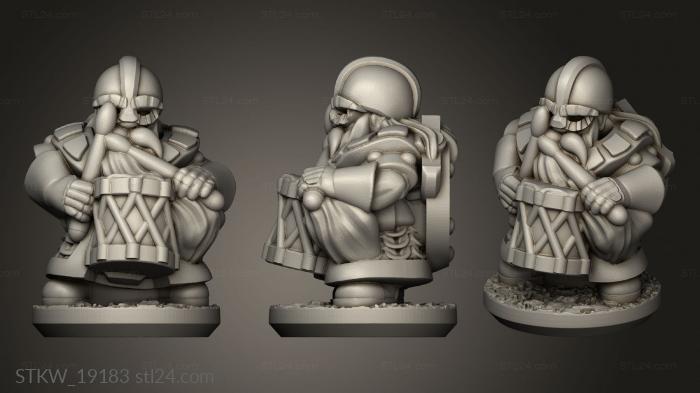 Military figurines (Shields drummer, STKW_19183) 3D models for cnc