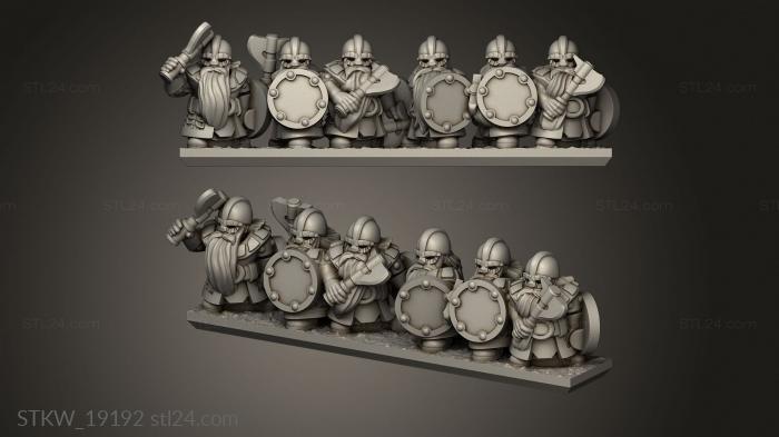 Military figurines (Shields Strips warrior, STKW_19192) 3D models for cnc