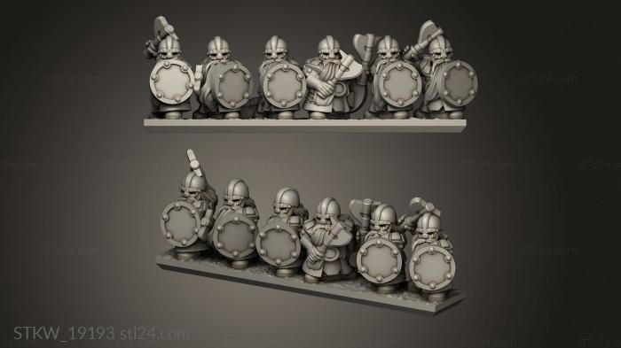 Military figurines (Shields Strips warrior ns, STKW_19193) 3D models for cnc