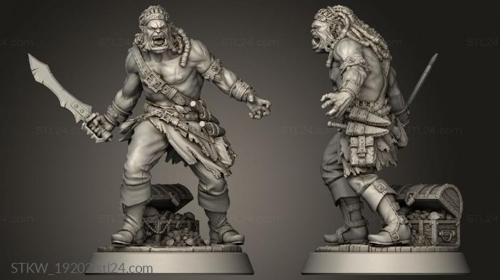 Military figurines (Orc Pirate, STKW_19202) 3D models for cnc