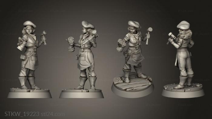 Military figurines (Merchant Shoemaker Female, STKW_19223) 3D models for cnc