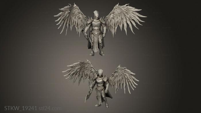 Military figurines (Paladin Pose Wings Helm, STKW_19241) 3D models for cnc